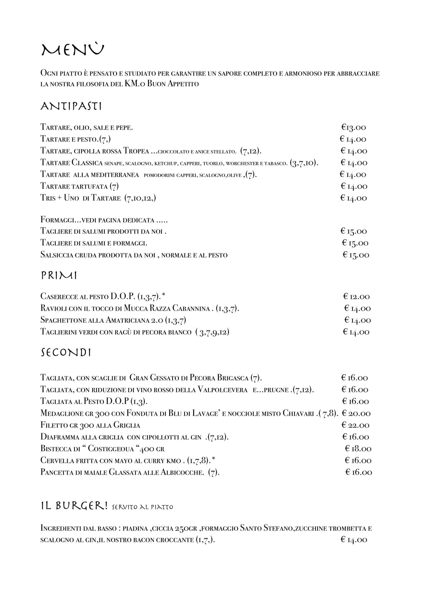 Il menù -1