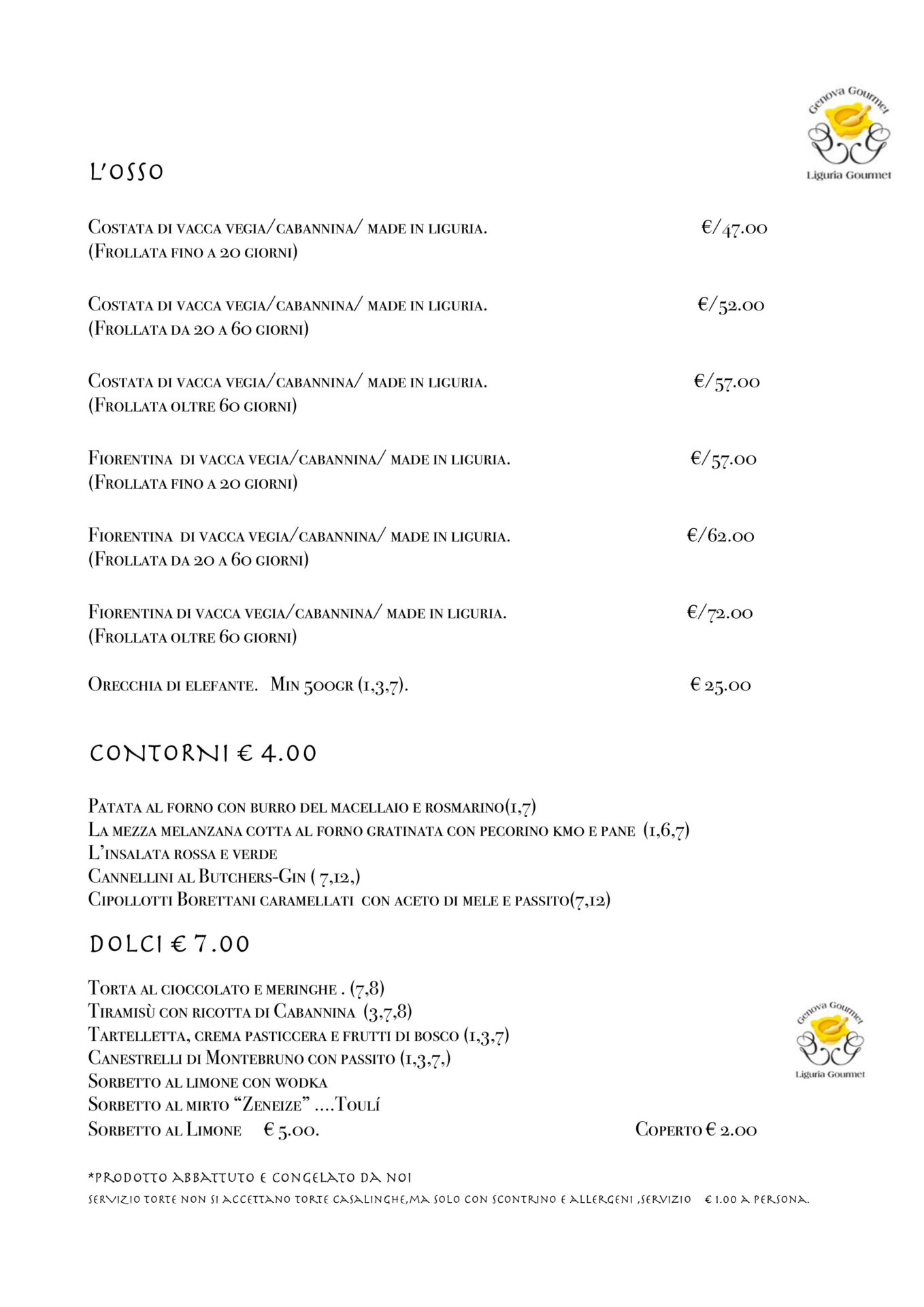 Il menù -2